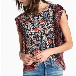 Lucky🍀Brand Mixed Print Ruffle Top